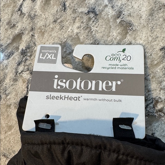 Isotoner | Sleek Heat Warmth w/o Bulk Insulated Gloves with Gathered Wrist Black - Picture 6 of 10